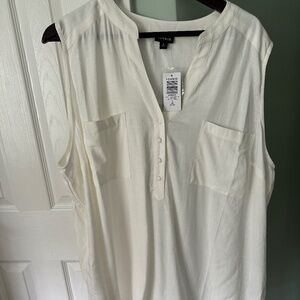 TORRID  Harper Linen Pullover Tank - Cream - Size 3 (22-24) Brand NEW
